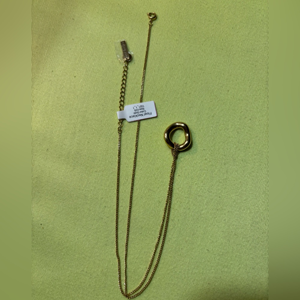 Hey Harper Gold Long Float Necklace waterproof jewelry New NWT